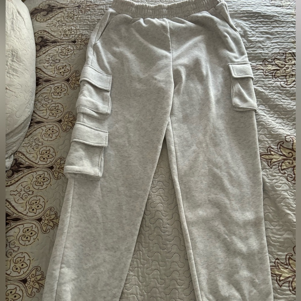 Grey Cargo Sweatpants